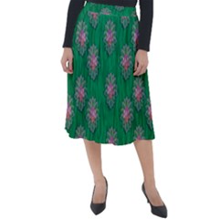 Lotus Bloom In The Blue Sea Of Peacefulness Classic Velour Midi Skirt  by pepitasart