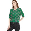 Lotus Bloom In The Blue Sea Of Peacefulness Quarter Sleeve Blouse View1