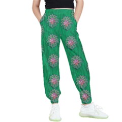 Lotus Bloom In The Blue Sea Of Peacefulness Kids  Elastic Waist Pants by pepitasart