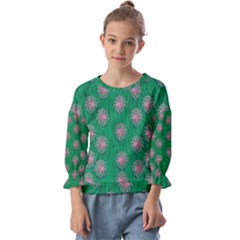 Lotus Bloom In The Blue Sea Of Peacefulness Kids  Cuff Sleeve Top