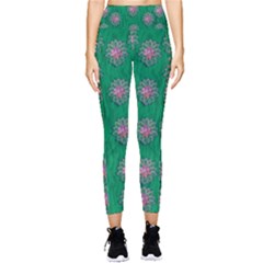 Lotus Bloom In The Blue Sea Of Peacefulness Pocket Leggings  by pepitasart