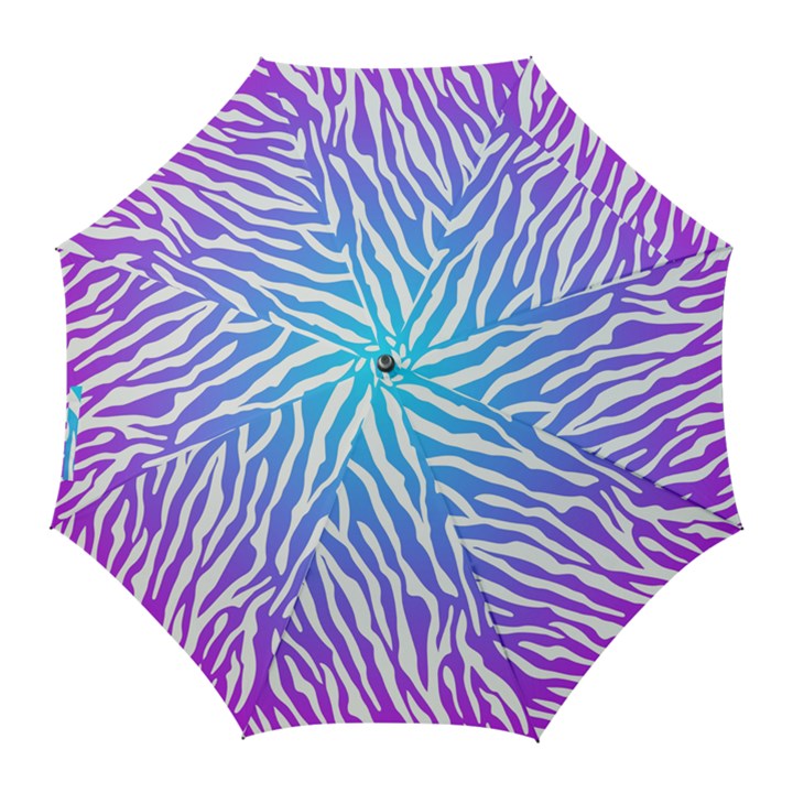 White tiger purple & blue animal fur print stripes Golf Umbrellas