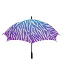 White tiger purple & blue animal fur print stripes Golf Umbrellas View3