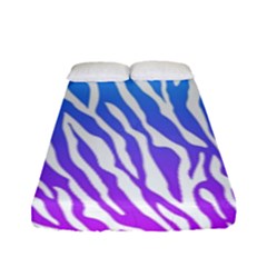 White Tiger Purple & Blue Animal Fur Print Stripes Fitted Sheet (full/ Double Size) by Casemiro