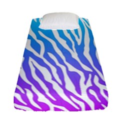 White Tiger Purple & Blue Animal Fur Print Stripes Fitted Sheet (single Size) by Casemiro