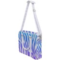 White tiger purple & blue animal fur print stripes Cross Body Office Bag View1