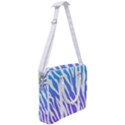 White tiger purple & blue animal fur print stripes Cross Body Office Bag View2