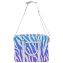 White tiger purple & blue animal fur print stripes Cross Body Office Bag View3