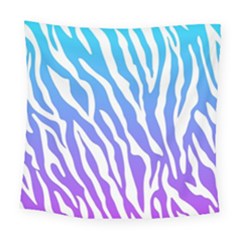 White Tiger Purple & Blue Animal Fur Print Stripes Square Tapestry (large)