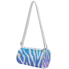 White Tiger Purple & Blue Animal Fur Print Stripes Mini Cylinder Bag by Casemiro