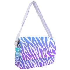 White Tiger Purple & Blue Animal Fur Print Stripes Courier Bag by Casemiro