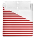 Red and white stripes pattern, geometric theme Duvet Cover (Queen Size) View1