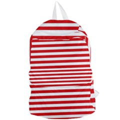 Red And White Stripes Pattern, Geometric Theme Foldable Lightweight Backpack by Casemiro