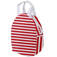 Red And White Stripes Pattern, Geometric Theme Travel Backpacks by Casemiro