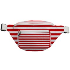 Red And White Stripes Pattern, Geometric Theme Fanny Pack by Casemiro