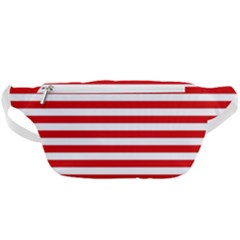 Red And White Stripes Pattern, Geometric Theme Waist Bag  by Casemiro