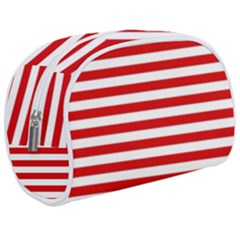 Red And White Stripes Pattern, Geometric Theme Make Up Case (medium) by Casemiro