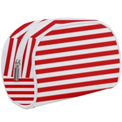 Red And White Stripes Pattern, Geometric Theme Make Up Case (large) by Casemiro