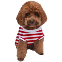 Red And White Stripes Pattern, Geometric Theme Dog T-shirt by Casemiro