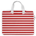 Red and white stripes pattern, geometric theme MacBook Pro Double Pocket Laptop Bag (Large) View1