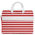 Red and white stripes pattern, geometric theme MacBook Pro Double Pocket Laptop Bag (Large) View2