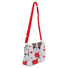 French Bulldog Hearts Shoulder Bag With Back Zipper by SomethingForEveryone