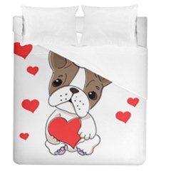 French Bulldog Hearts Duvet Cover (queen Size) by SomethingForEveryone