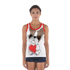 French Bulldog Hearts Sport Tank Top  by SomethingForEveryone