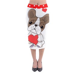 French Bulldog Hearts Midi Pencil Skirt by SomethingForEveryone