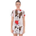 French Bulldog Hearts Drop Hem Mini Chiffon Dress View1