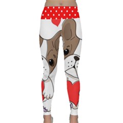 French Bulldog Hearts Lightweight Velour Classic Yoga Leggings by SomethingForEveryone