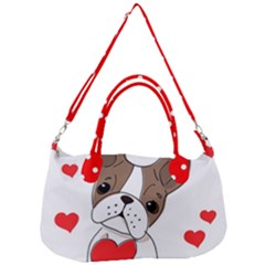 French Bulldog Hearts Removal Strap Handbag by SomethingForEveryone