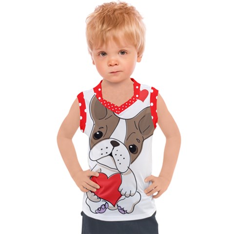 French Bulldog Hearts Kids  Sport Tank Top by SomethingForEveryone