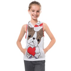 French Bulldog Hearts Kids  Sleeveless Hoodie by SomethingForEveryone