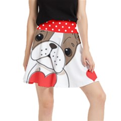 French Bulldog Hearts Waistband Skirt by SomethingForEveryone