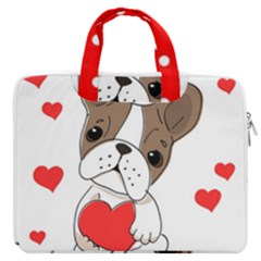 French Bulldog Hearts Macbook Pro Double Pocket Laptop Bag (large)