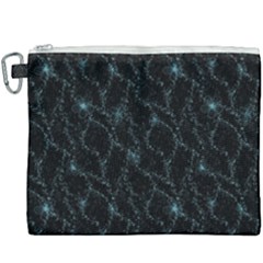 Turquoise Abstract Flowers With Splashes On A Dark Background  Abstract Print Canvas Cosmetic Bag (xxxl) by SychEva