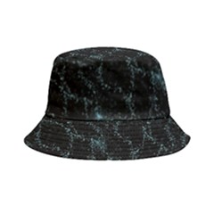 Turquoise Abstract Flowers With Splashes On A Dark Background  Abstract Print Bucket Hat