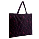 Pink Abstract Flowers With Splashes On A Dark Background  Abstract Print Zipper Large Tote Bag View2