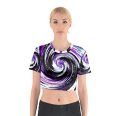 Canvas-acrylic-digital-design Cotton Crop Top by Amaryn4rt