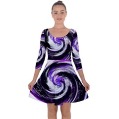 Canvas-acrylic-digital-design Quarter Sleeve Skater Dress by Amaryn4rt