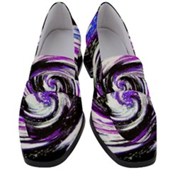 Canvas-acrylic-digital-design Women s Chunky Heel Loafers by Amaryn4rt