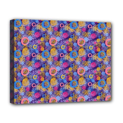 Multicolored Circles And Spots Deluxe Canvas 20  X 16  (stretched) by SychEva