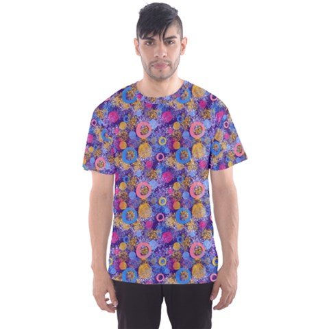 Multicolored Circles And Spots Men s Sport Mesh Tee by SychEva