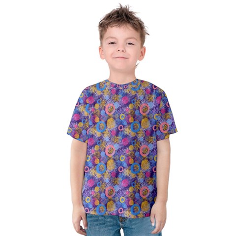 Multicolored Circles And Spots Kids  Cotton Tee by SychEva