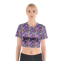 Multicolored Circles And Spots Cotton Crop Top by SychEva