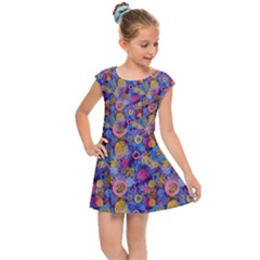 Multicolored Circles And Spots Kids  Cap Sleeve Dress by SychEva