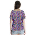 Multicolored Circles And Spots V-Neck Flutter Sleeve Top View2