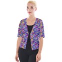 Multicolored Circles And Spots Cropped Button Cardigan View1