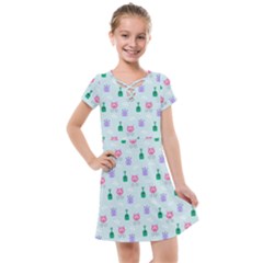 Funny Monsters Aliens Kids  Cross Web Dress by SychEva